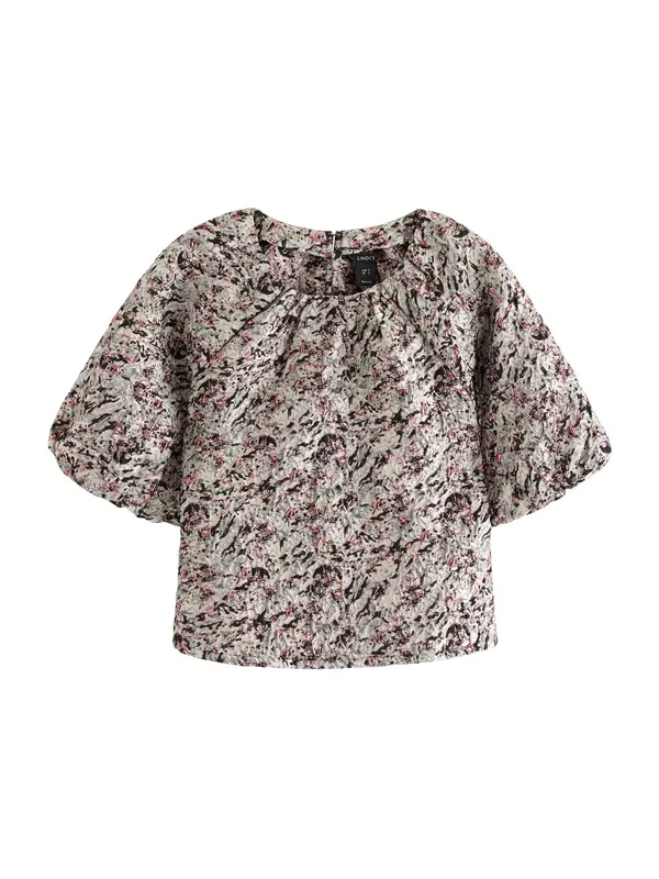 Lindex Lindex Bluza 'Kylie'  siva / pastelno rdeča / črna