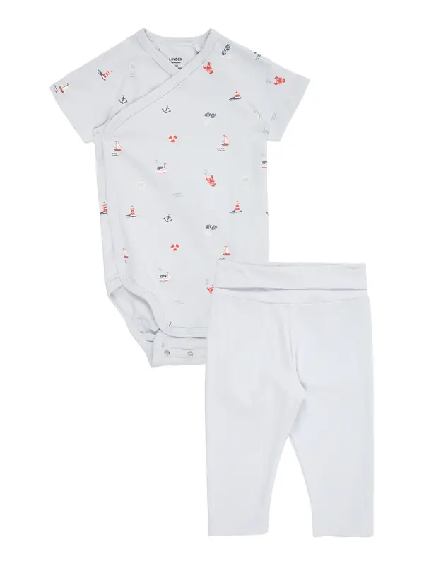 Lindex Lindex Komplet  mornarska / golobje modra / rdeča / bela