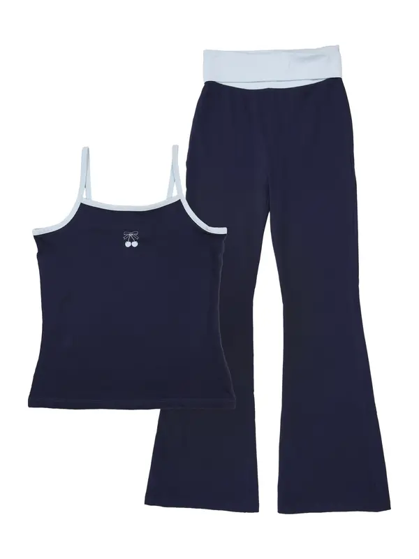 Lindex Lindex Komplet  pastelno modra / temno modra