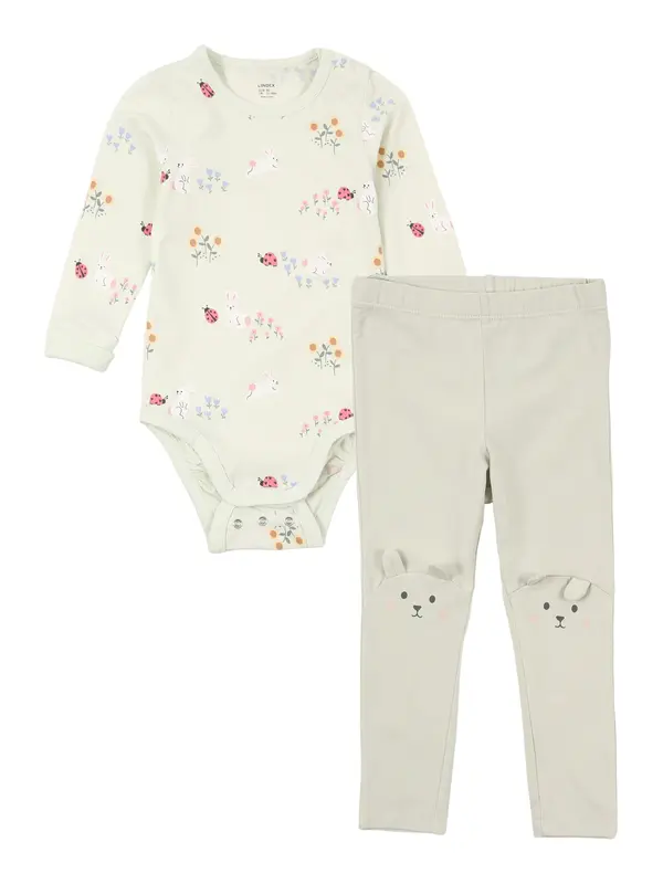 Lindex Lindex Komplet  pastelno zelena / sivka / roza / bela