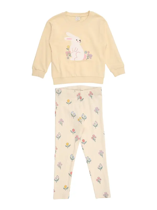 Lindex Lindex Komplet 'Rabbit'  modra / pastelno rumena / zelena / roza
