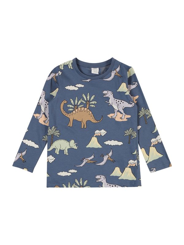 Lindex Lindex Majica 'DINO'  mornarska / golobje modra / rjava / pastelno zelena