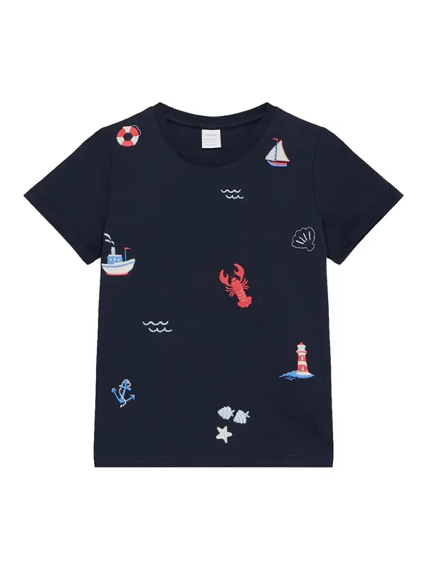 Lindex Lindex Majica  kremna / mornarska / opal / živo rdeča