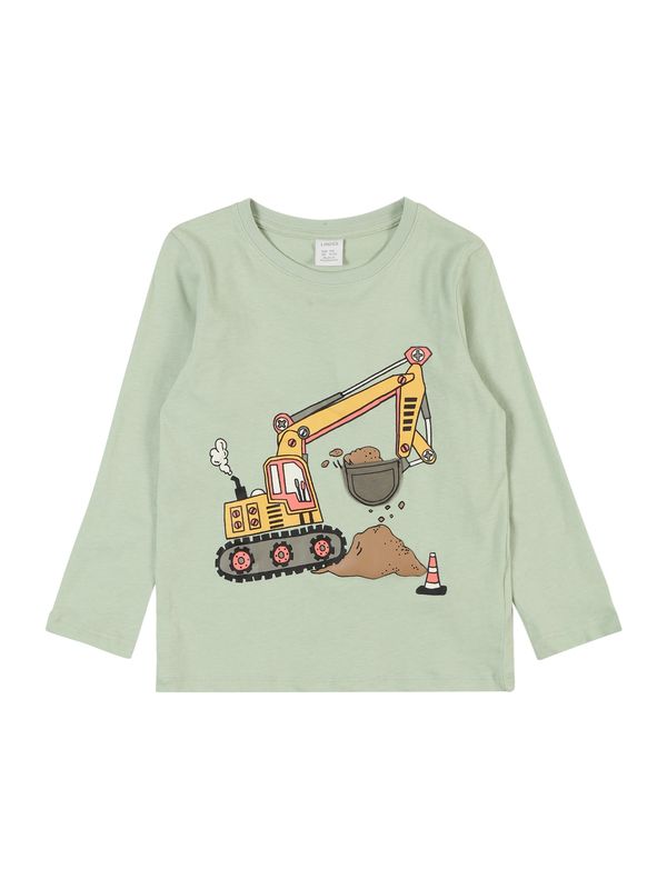 Lindex Lindex Majica 'Working Vehicles Placem'  svetlo rjava / siva / meta / svetlo rdeča