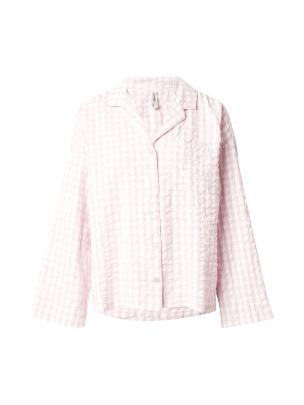 Lindex Lindex Majica za spanje  svetlo roza / bela