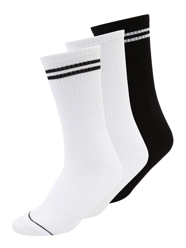 Lindex Lindex Nogavice  črna / bela