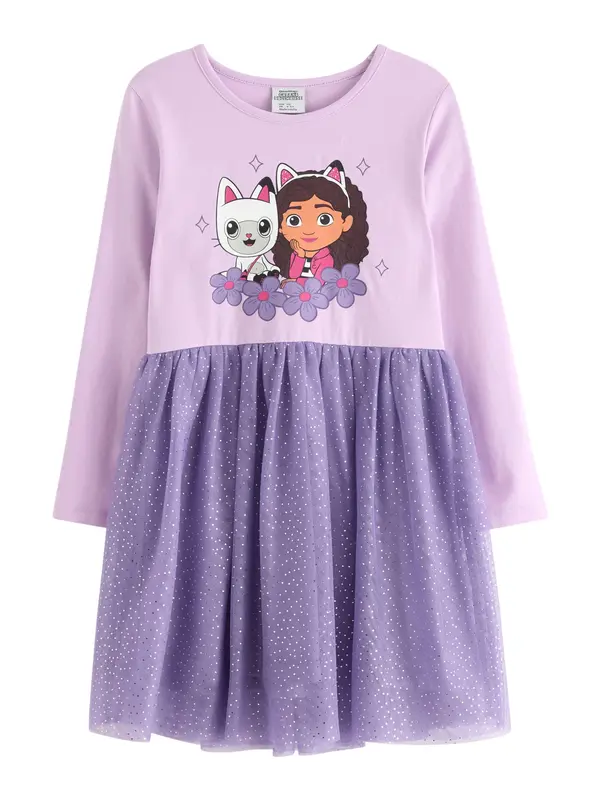 Lindex Lindex Obleka 'Gabbys Dollhouse'  temno rjava / majnica / svetlo lila / roza