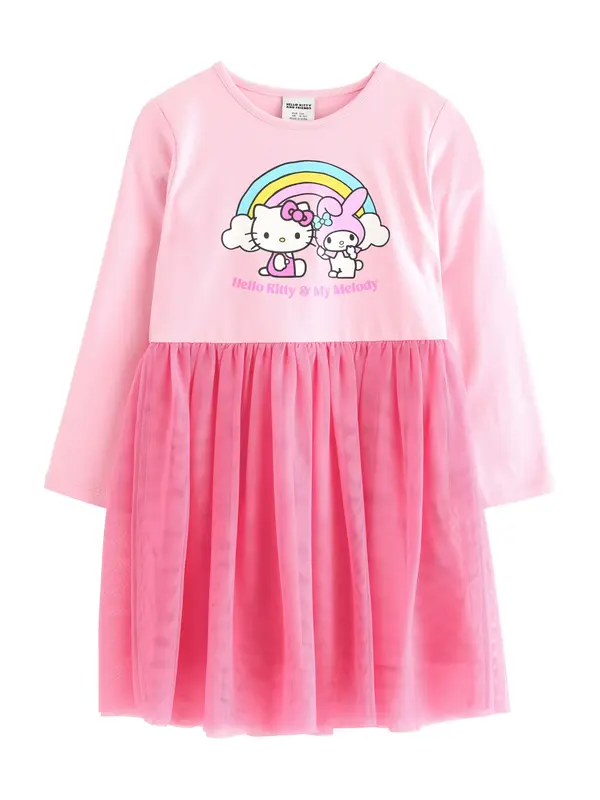 Lindex Lindex Obleka 'Hello Kitty'  roza / roza