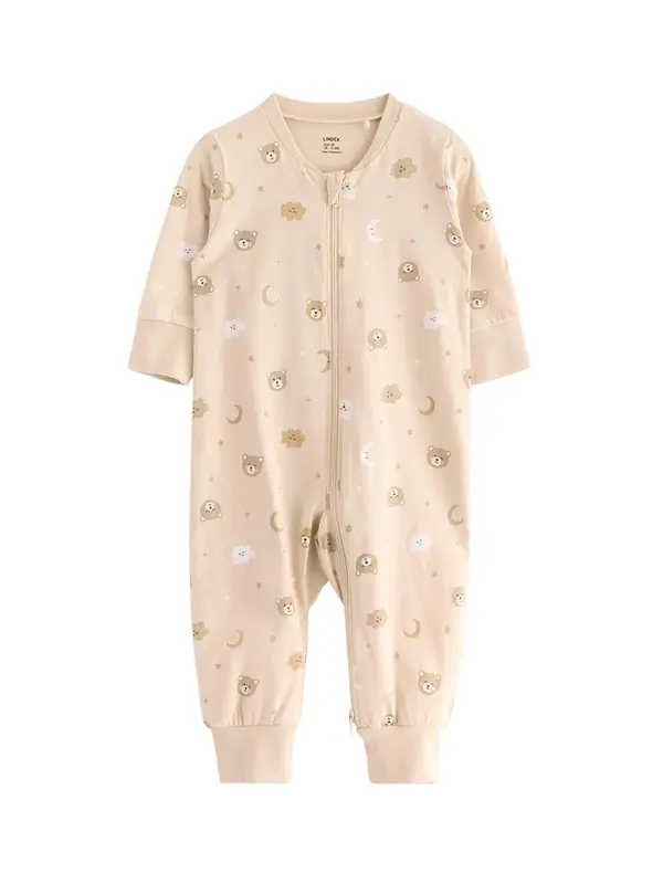 Lindex Lindex Pižama 'Bear'  bež / temno bež / bela