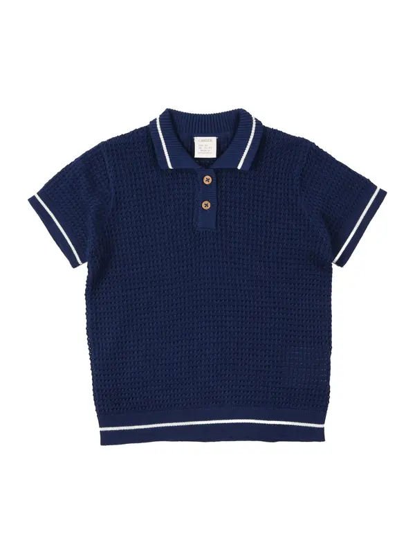 Lindex Lindex Pulover  temno modra / bela