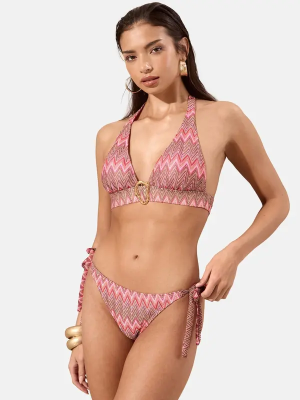 Lipsy Lipsy Bikini hlačke  bež / rjava / staro roza / rdeča
