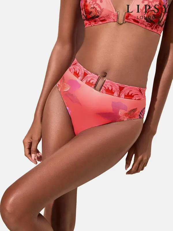 Lipsy Lipsy Bikini hlačke 'Florrie'  lila / roza / malina