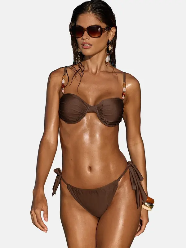 Lipsy Lipsy Bikini hlačke  rjava