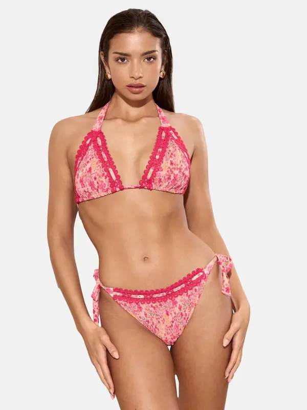 Lipsy Lipsy Bikini  pastelno oranžna / roza / magenta / svetlo roza