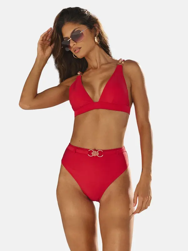 Lipsy Lipsy Bikini zgornji del  temno rdeča