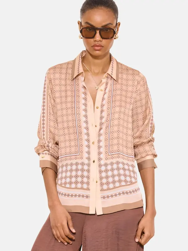 Lipsy Lipsy Bluza  bež / rjava / bela