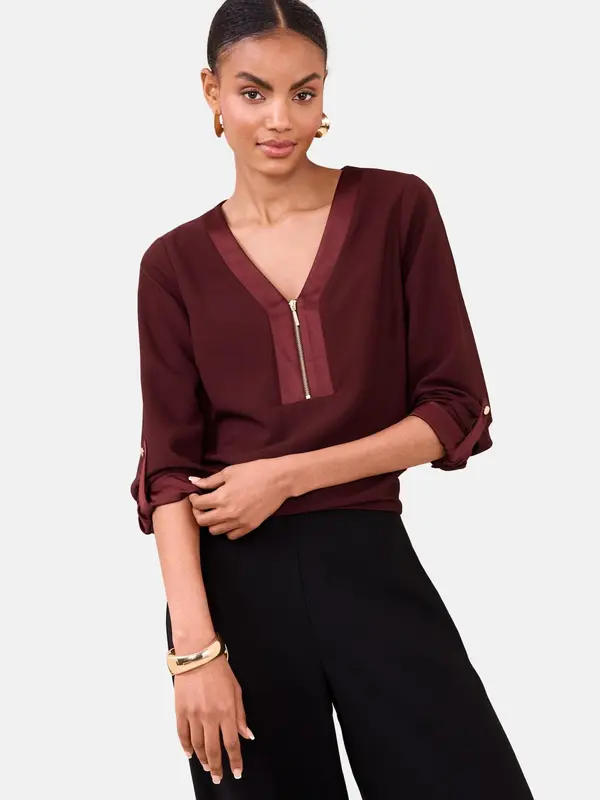 Lipsy Lipsy Bluza  burgund / češnjevo rdeča