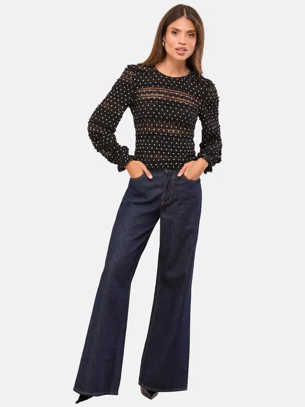 Lipsy Lipsy Bluza  črna / bela