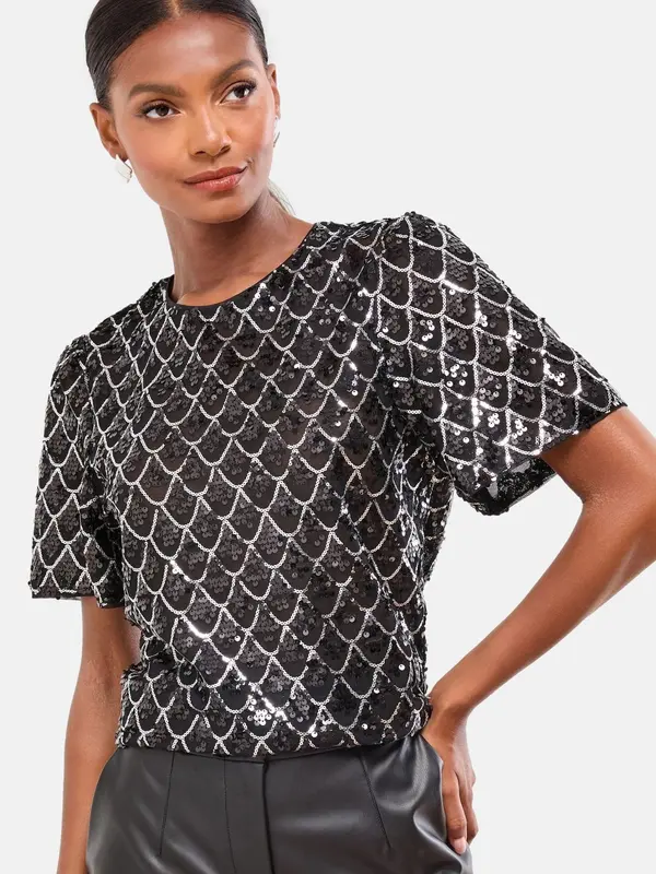 Lipsy Lipsy Bluza  črna / bela