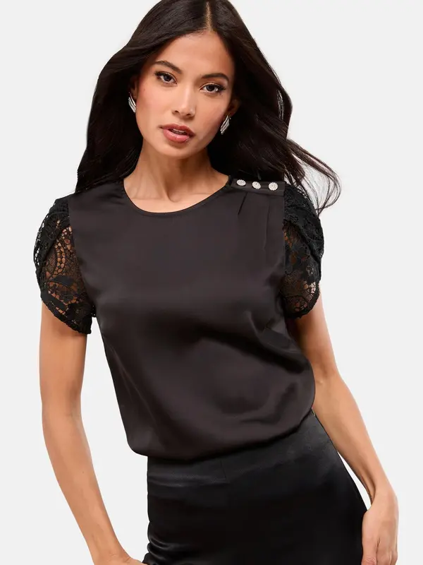 Lipsy Lipsy Bluza  črna