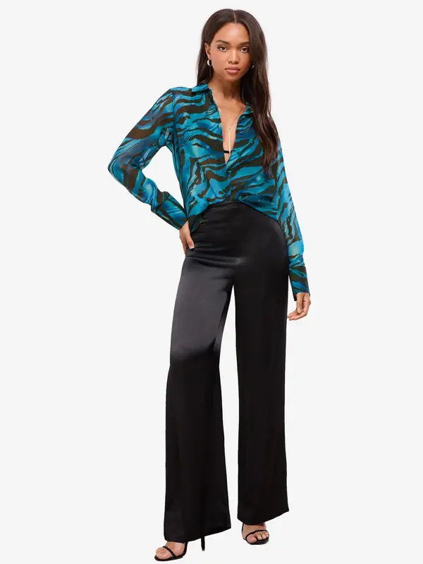 Lipsy Lipsy Bluza  modra / črna