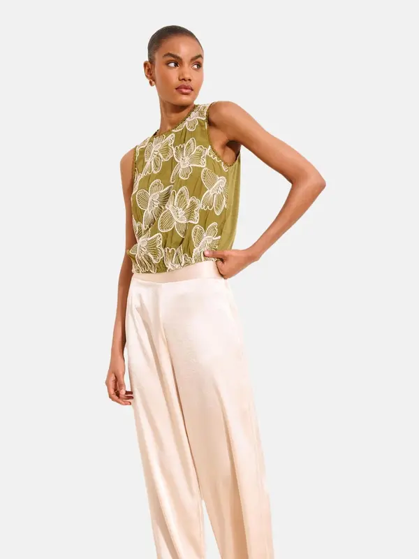 Lipsy Lipsy Bluza  oliva / bela