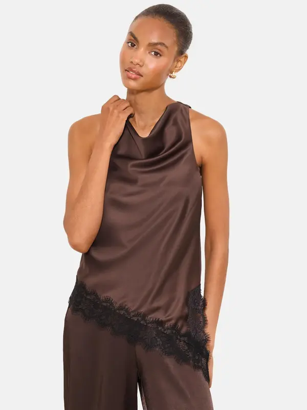 Lipsy Lipsy Bluza  rjava / črna
