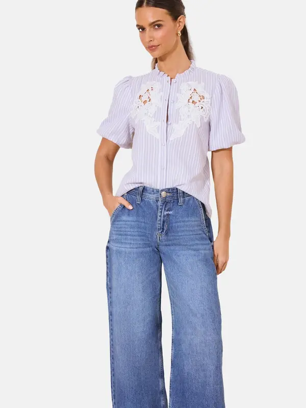 Lipsy Lipsy Bluza  svetlo lila / bela