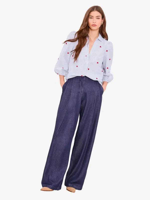 Lipsy Lipsy Bluza  svetlo modra / karminsko rdeča / bela