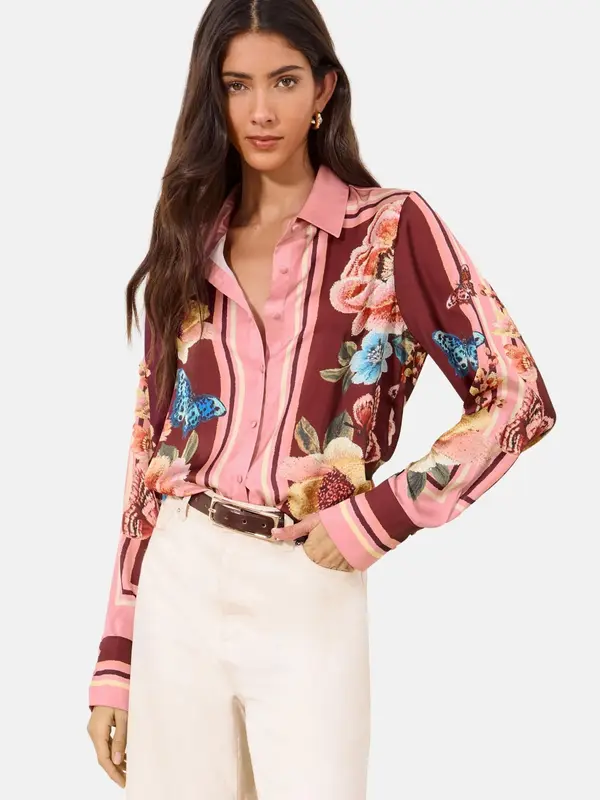 Lipsy Lipsy Bluza  svetlo modra / rumena / roza / krvavo rdeča