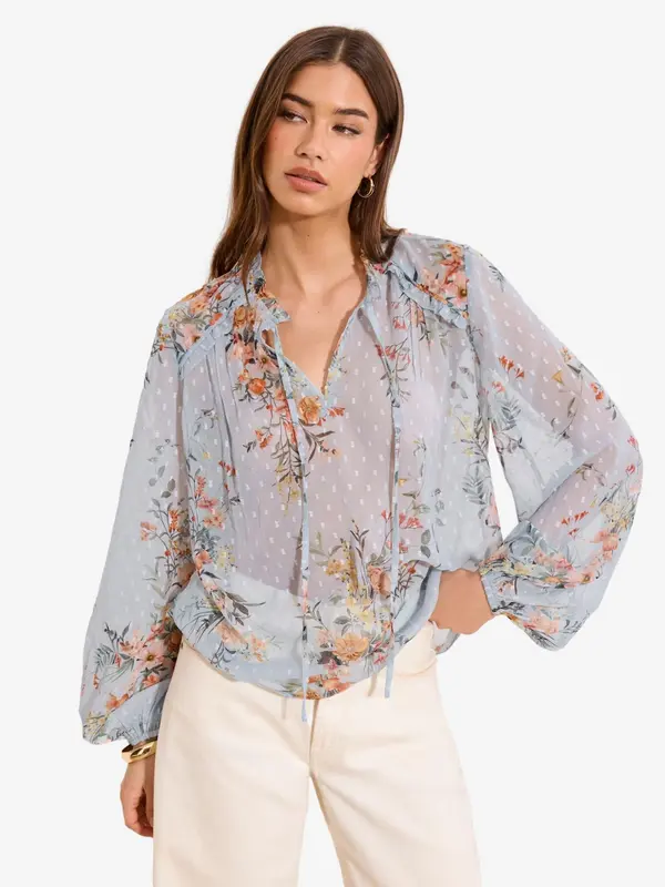 Lipsy Lipsy Bluza  svetlo modra / svetlo zelena / živo rdeča