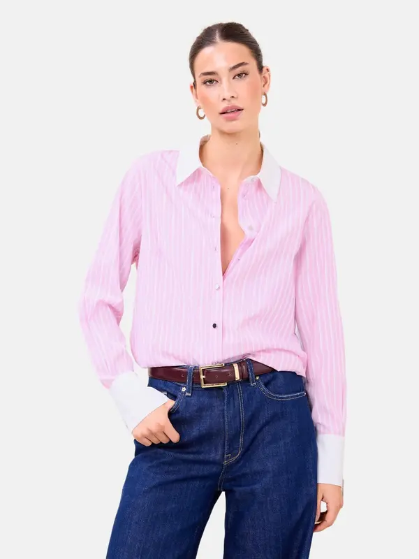 Lipsy Lipsy Bluza  svetlo roza / bela