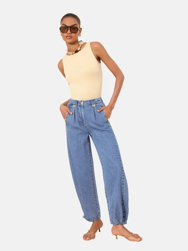 Lipsy Lipsy Elegantne kavbojke  moder denim