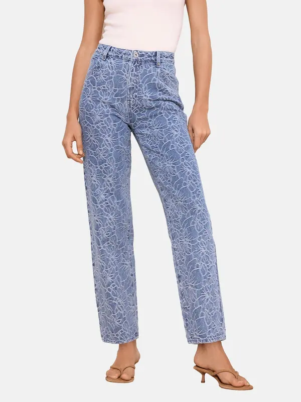 Lipsy Lipsy Kavbojke  moder denim / bela