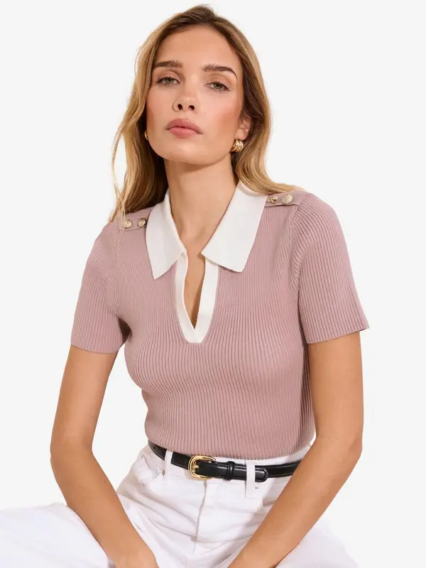 Lipsy Lipsy Majica  nude / bela
