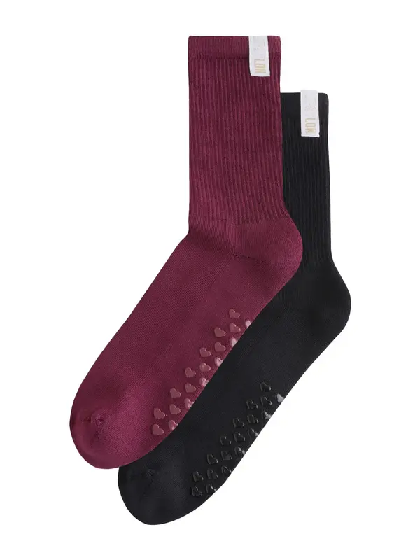 Lipsy Lipsy Nogavice  bordo / črna