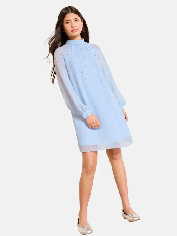 Lipsy Lipsy Obleka  svetlo modra / srebrna
