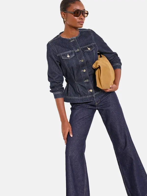 Lipsy Lipsy Prehodna jakna  moder denim