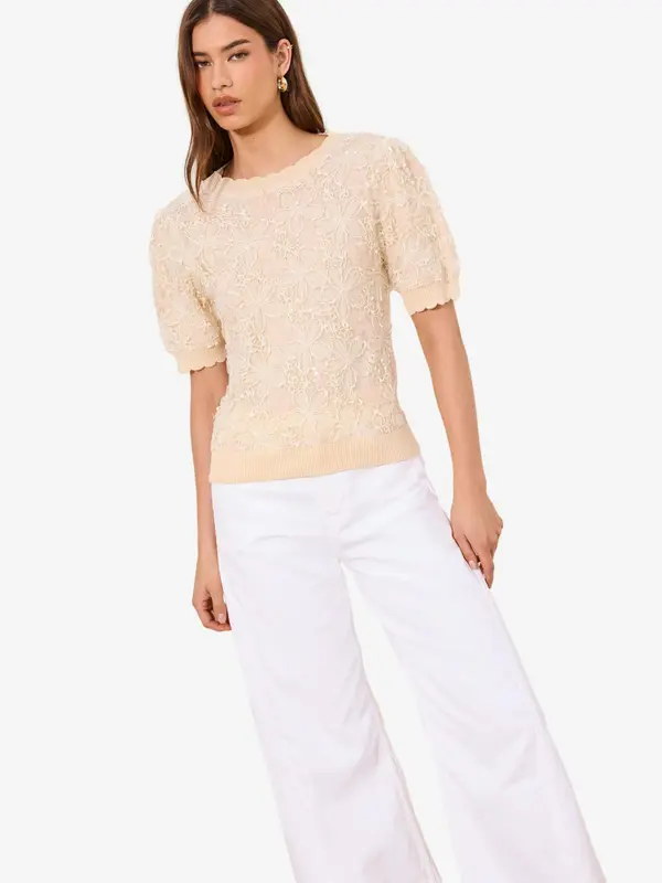 Lipsy Lipsy Pulover  nude / bela