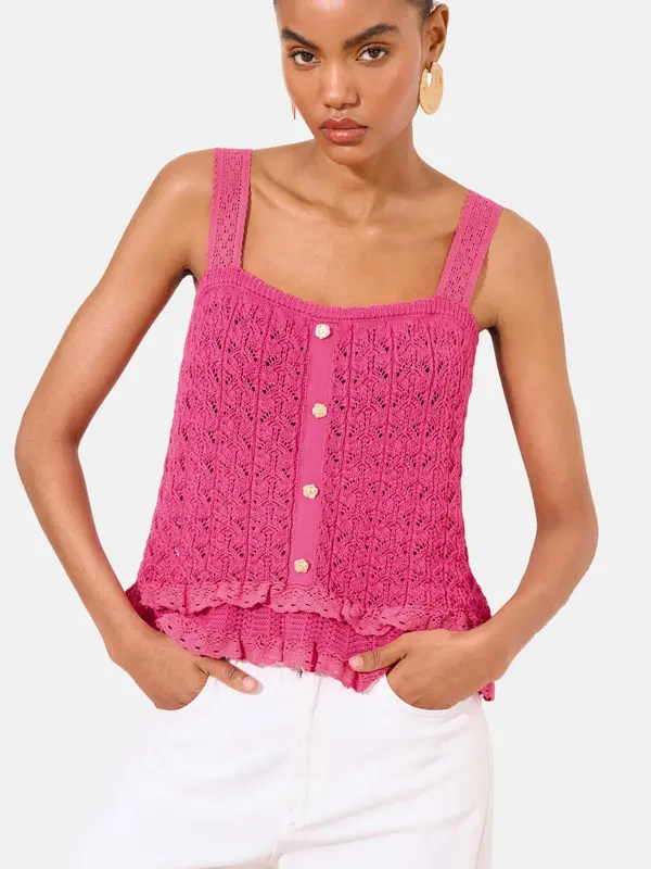 Lipsy Lipsy Top z naramnicami  roza