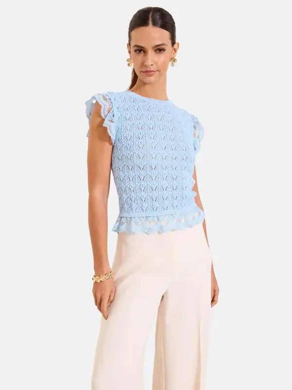 Lipsy Lipsy Top z naramnicami  svetlo modra