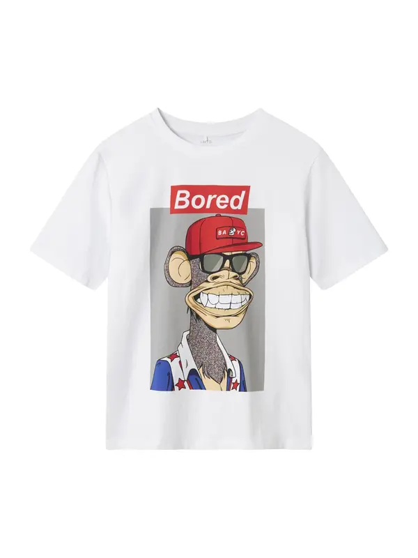 LMTD LMTD Majica 'Bored Ape'  siva / temno rdeča / črna / bela