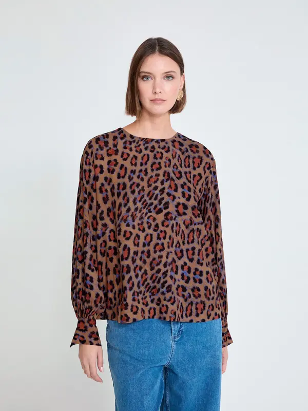 Lola Casademunt Lola Casademunt Bluza  rjasto rjava / brokat / vijolično modra / črna