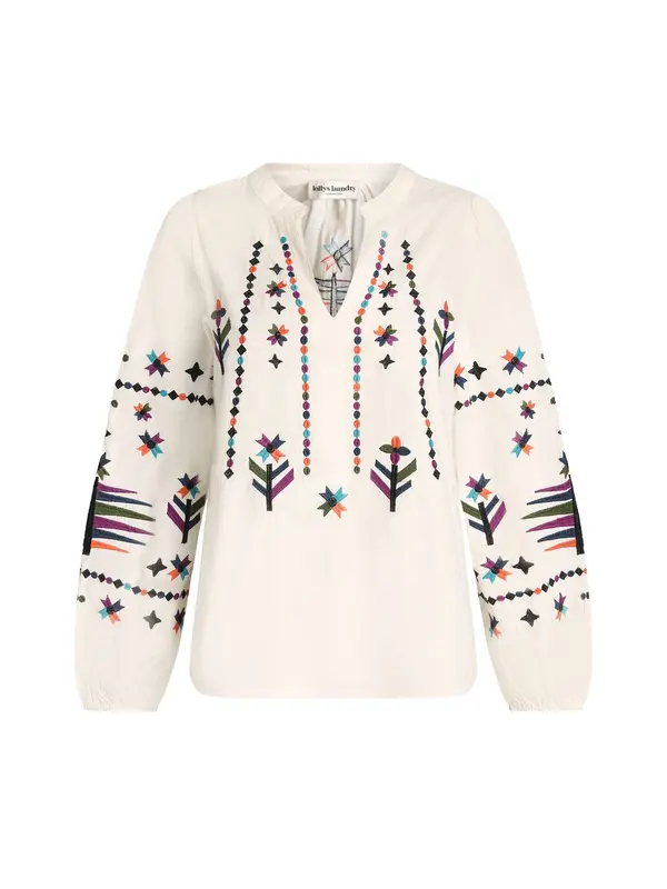 Lollys Laundry Lollys Laundry Bluza 'BonnieLL'  temno zelena / lila / oranžna / bela