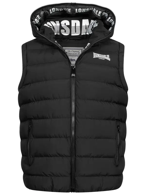 LONSDALE LONSDALE Brezrokavnik 'Lydford'  črna / bela