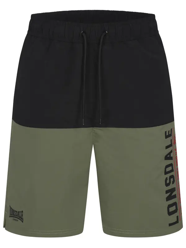 LONSDALE LONSDALE Kratke kopalne hlače 'Hayling'  oliva / rdeča / črna