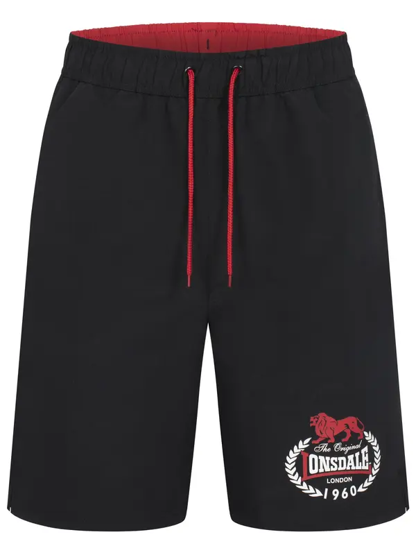 LONSDALE LONSDALE Kratke kopalne hlače 'Ventnor'  rdeča / črna / bela