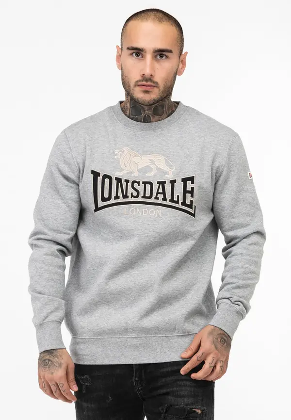 Lonsdale London Lonsdale London Majica 'Lawins'  bež / pegasto siva / črna