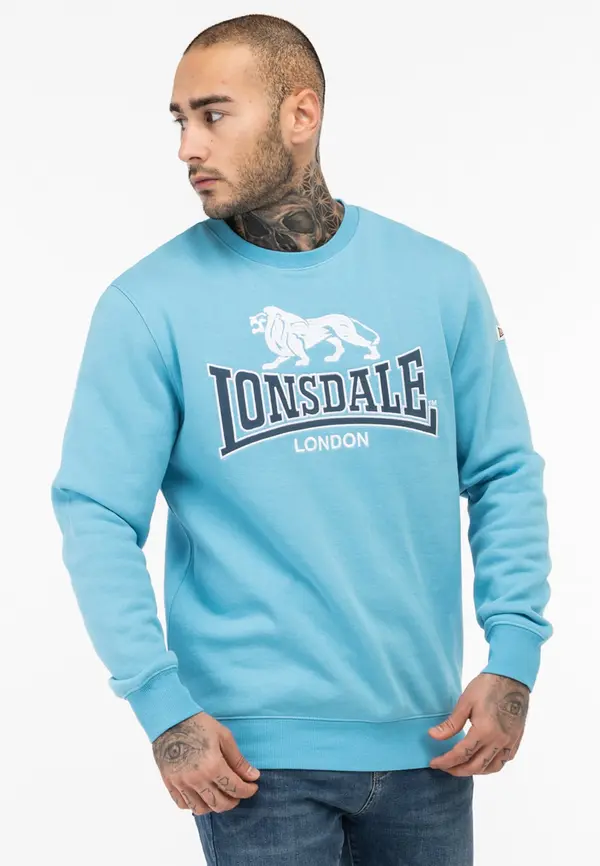 Lonsdale London Lonsdale London Majica 'Lawins'  mornarska / svetlo modra / bela