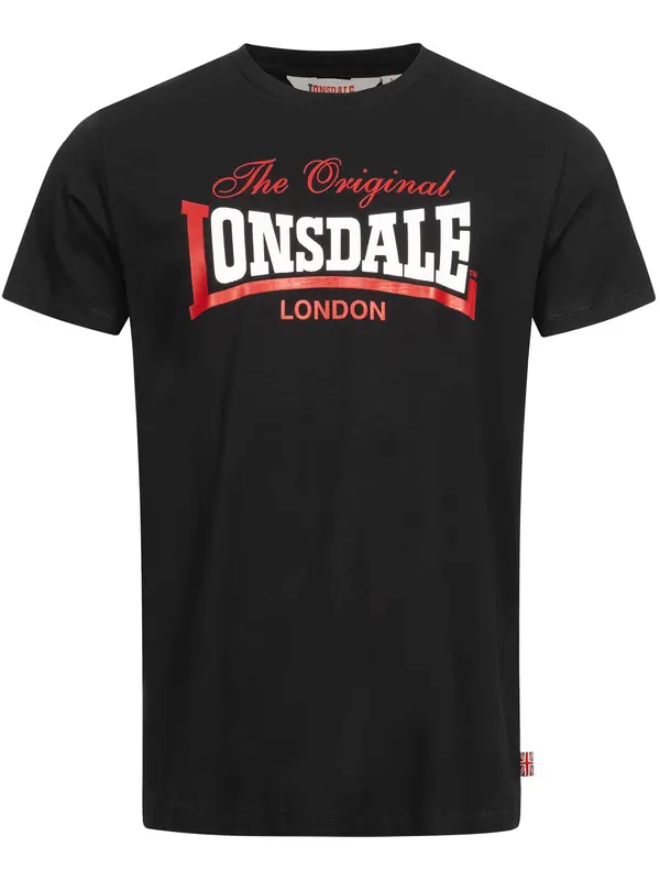 LONSDALE LONSDALE Majica 'Aldingham'  rdeča / črna / bela